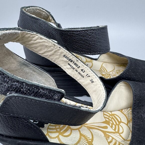 Fly London Yula Women’s Black Wedge Sandals Size 11 - Picture 8 of 8